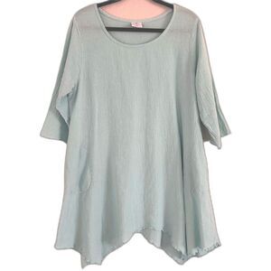 Beach Cotton Sea Breeze Womens Tunic Quarter Sleeve Top